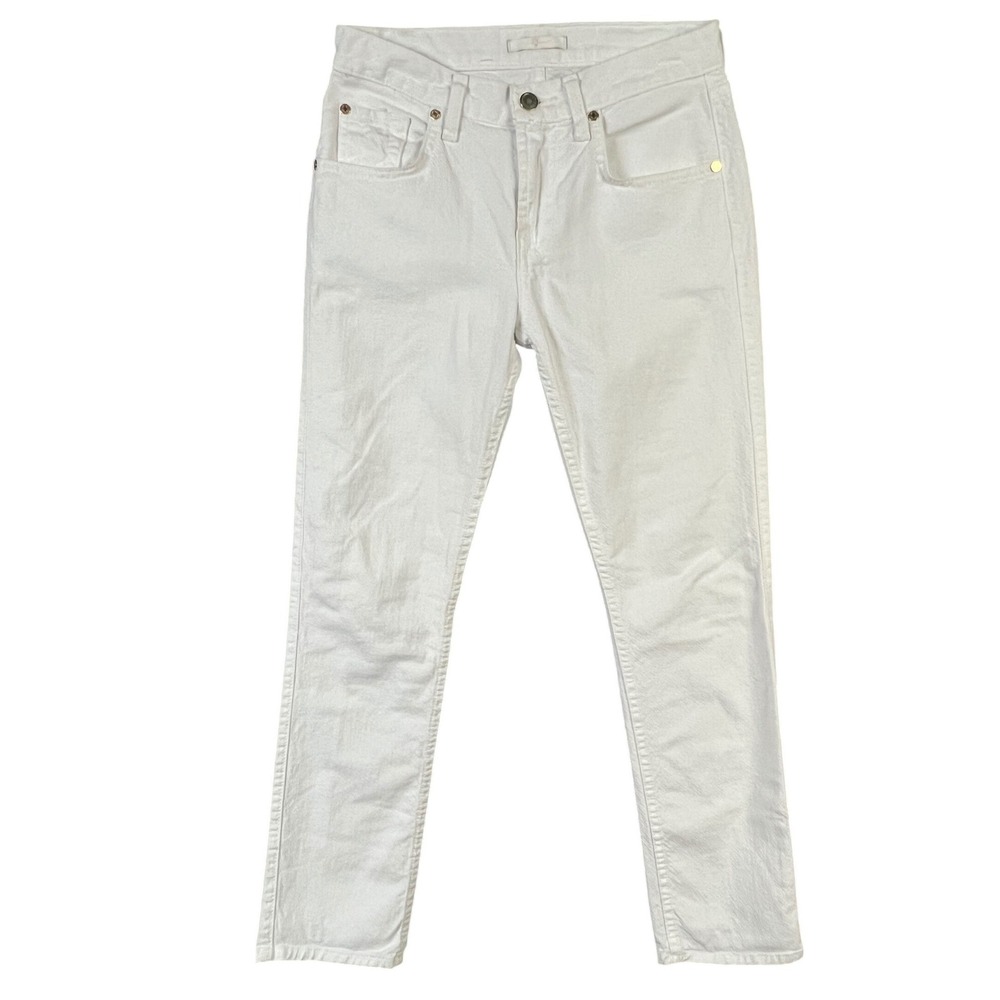 7 For All Mankind Skinny Jeans Womens 24 White Gold Hardware USA Made Minimalist